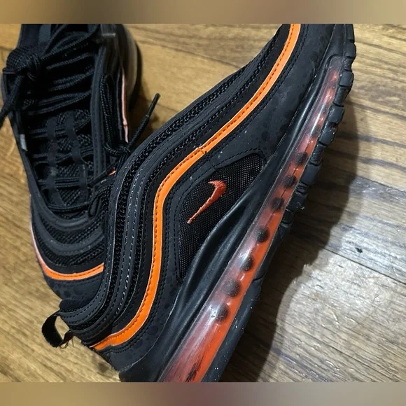 Nike Air Max 97 'Black Safety Orange' Sneakers - Picture 2 of 11